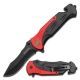 TAC Force Folding Blade, 4.5in, Stainless Steel Blade, Red/Black Aluminum Handle, TF-727FD