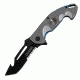 TAC Force Gut Hook Blade Skull Knife, Grey/Blue TF 751BL
