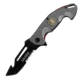 TAC Force Gut Hook Blade Skull Knife, Grey/Red TF 751RD