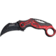 Tac Force Karambit Linerlock Fold Knife 5.25in, black finish SS karambit blade, Red motorcycle onlay design Handle TF578MR