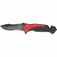 Tac Force Large Rescue Linerlock Fold Knife, black coated HC SS, Red and black anodized Handle TF727FD