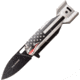 TAC Force Drop Point Spring Assisted Knife, 2.25 in, 3Cr13 Stainless Steel Stainless Steel, Grey/Flag, TF-1039BFG