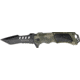 Tac Force Linerlock A/O Fold Knife 4.75, PS black coated SS spear point blade, OD camo finish Alum. handle TF690TC