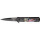 Tac Force Linerlock A/O Fold Knife 4in., black finish SS blade, Black Alum. handles with Compo. inlay with color c TF674CS