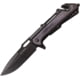 TAC Force Linerlock A/O Pakkawood Folding Knife, 3.5" black finish 3Cr13 stainless blade, Black stainless handle with gray pakkawood onlay, TF-1024BGY