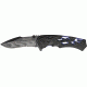 Tac Force Linerlock Speed Fold Knife 4.5in, black finish SS blade, Skeletonized blue Alum. liners with black skeleton TF691BBL