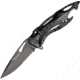 Tac Force Linerlock Speed Fold Knife 4.75in., PS drop point blade, Black finish block style grooved Alum. handl TF705BK