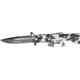 Tac Force M-16 Speed A/O Fold Knife, black SS blade, Compo. white Camo handles in shape of M-1 TF741DW