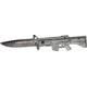 Tac Force M-16 Speed A/O Fold Knife, black SS blade, Gray anodized Alum. handles in shape of M-16 TF741GY