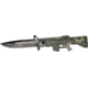 Tac Force M-16 Speed A/O Fold Knife, black SS blade, OD green Camo handles in shape of M-16 TF741DG
