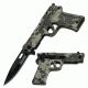 TAC Force Pistol Folding Handle 4.5in Knife, Camo TF 771DG