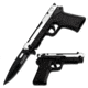 TAC Force Pistol Folding Handle 4.5in Knife, Silver/Black TF 771SB