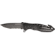 Tac Force Rescue A/O Lock Fold Knife 3 3/8in., black coated, HC steel, A/O, PS blade, Black anodized Alum. handle TF702BKG