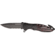 Tac Force Rescue A/O Lock Fold Knife 3 3/8in., black coated, HC steel, A/O, PS blade, Black anodized Alum. handle TF702BKR