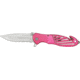 Tac Force Rescue A/O Lock Fold Knife 3 3/8in., HC steel, A/O, PS blade, Pink anodized Alum. handle TF702PK