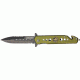 Tac Force Rescue Fold Knife, black HC SS A/O PS Dagger, Alum. handles w/ drilled hole design TF716AR