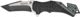 Tac Force Rescue Lock A/O Fold Knife 4 5/8in., partially black SS A/O modified tanto blade, Black Alum. handles w/ gray trim TF640