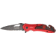 Tac Force Rescue Lock A/O Fold Knife 4.50in., black HC steel A/O blade, Fire engine red anodized Alum. handles TF696FD