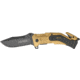 Tac Force Rescue Lock A/O Fold Knife 4.50in., PS black SS A/O blade, Gold Alum. handles w/ black trim etched i TF688MR