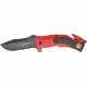 Tac Force Rescue Lock A/O Fold Knife 4.50in., PS black SS A/O blade, Red Alum. handles w/ black trim etched TF688FD