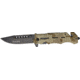 Tac Force Rescue Lock A/O Fold Knife 4 7/8in., black HC steel A/O blade, Grooved desert tan Digi camo Alum. handle TF739DM