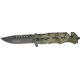 Tac Force Rescue Lock A/O Fold Knife 4 7/8in., black HC steel A/O blade, Grooved green Digi camo Alum. handle TF739DG