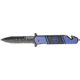 Tac Force Rescue Lock Fold Lock 4.75in., black HC SS A/O PS Dagger, Electric blue handles w/ Navy logo. TF717NY