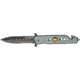 Tac Force Rescue Lock Fold Lock 4.75in., black HC SS A/O PS Dagger, Gun metal gray anodized handles w/ Air Force inlay TF716AF