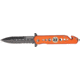 Tac Force Rescue Lock Fold Lock 4.75in., black HC SS A/O PS Dagger, Orange anodized handles w/ EMT logo inlay shield. TF716EM