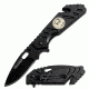 TAC Force Skull Medallion Spring Assist Fold Knife, Black TF 742BK