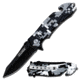 TAC Force Snow Camo Black Blade Knife, Camo TF 762DW