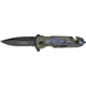 Tac Force Speed Assist Fold Knife 4.50in, black SS A/O PS blade, Green and black camo Alum. handle TF645BL