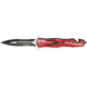 Tac Force Speed Assist Fold Knife 4.50in, SS A/O blade w/ dual Ext. tang, Black Alum. handles w/ red Alum. overlay w/ scorpion TF664RD