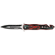 Tac Force Speed Assist Fold Knife 4.50in, SS A/O blade w/ dual Ext. tang, Red Alum. handles w/ black Alum. overlay w/ scorpion TF664BR