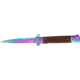 Tac Force Speed Assist Fold Knife 5in, rainbow SS A/O blade, Brown wood handles w/ decorative carved dragon TF609DRR