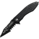 Tac Force Speed Assist Shark Fold Knife, 440 SS A/O blade w/ large tooth serrations, Black blade and handle TF729BK