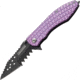Tac Force Speed Assist Shark Fold Knife, 440 SS A/O blade w/ large tooth serrations, Black blade. Purple handle TF729PU