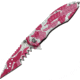 Tac Force Speed Assist Shark Fold Knife, 440 SS A/O blade w/ large tooth serrations, Digi pink and white camo blade and handle TF729DP