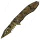 Tac Force Speed Assist Shark Fold Knife, 440 SS A/O blade w/ large tooth serrations, Jungle Green, brown and black camo blade and handle TF729JC