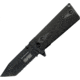 Tac Force Speed Combat Fold Knife, A/O black 440 SS clip blade, Black Alum. frame w/ checkered black Comp. onlay h TF754TGY