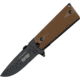 Tac Force Speed Combat Fold Knife, A/O black 440 SS clip blade, Checkered brown Comp. onlay handle TF754TN