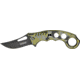 Tac Force Speed Karambit Fold Knife, black 440 SS A/O PS blade, Gray, green and black camo Alum. handle TF758GC