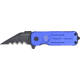 Tac Force Speed Lock Fold Knife 3.5in, black 440 SS A/O hook blade, Blue Alum. handles w/ Police shield TF748PDS