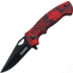 Tac Force Speed Lock Fold Knife 4.5in, black 440 SS A/O blade, Checkered red/black camo Comp. handle TF765RC