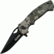 Tac Force Speed Lock Fold Knife 4.5in, black 440 SS A/O blade, Green/gray Digi camo checkered Comp. handle TF765DG