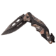 TAC Force Spring Assisted Knife w/Cutter and Glass Breaker, 3.5 in, 3Cr13 Stainless Steel Stainless Steel, Drop Point, Camo/Black, TF-1021CA