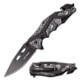 TAC Force Spring Assisted Knife w/Cutter and Glass Breaker, 3.5 in, 3Cr13 Stainless Steel Stainless Steel, Drop Point, Grey/Black, TF-1021GY