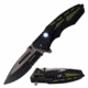 TAC Force TF-1000GN Spring Assisted Knife, 3.5in, 3CR13 Stainless Steel, Spear Point, Half-Serrated, Black/Steel Blade, Aluminum Handle, Green/Black, TF-1000GN