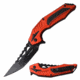 TAC Force TF-1003RD Spring Assisted Knife, 3.6in, 3CR13 Stainless Steel, Tanto, Black Blade, Aluminum Handle, Red/Black, TF-1003RD