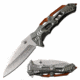 TAC Force TF-1005GOR Spring Assisted Knife, 3.75in, 3CR13 Stainless Steel, Spear Point, Black Blade, Aluminum Handle, Gray/Orange, TF-1005GOR